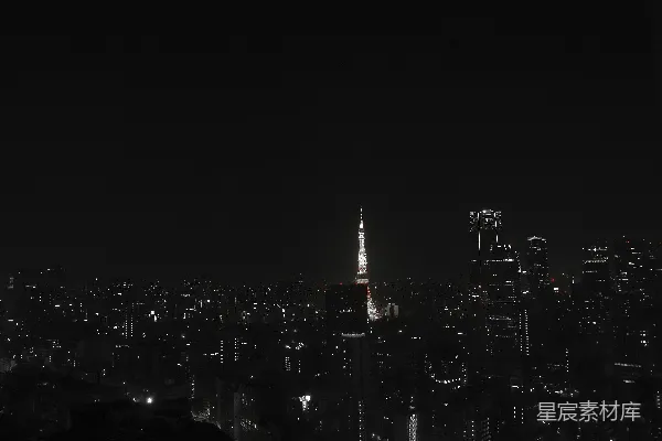 从高楼顶部看夜景的城市景观