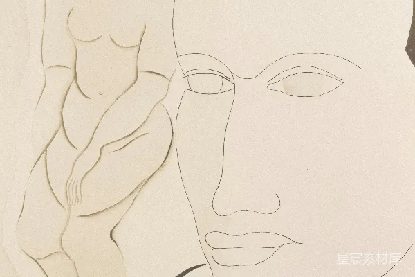 一个男子站在女子旁边的一幅画