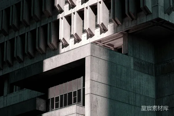 高清摄影 蓝色混凝土建筑配以白色花卉墙饰
