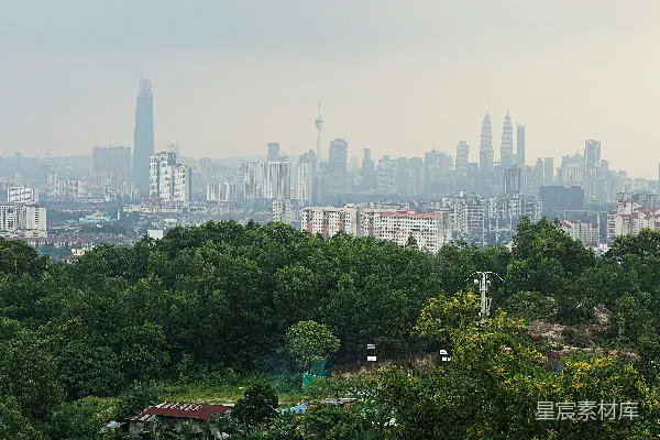 高清摄影 从山顶俯瞰城市景色