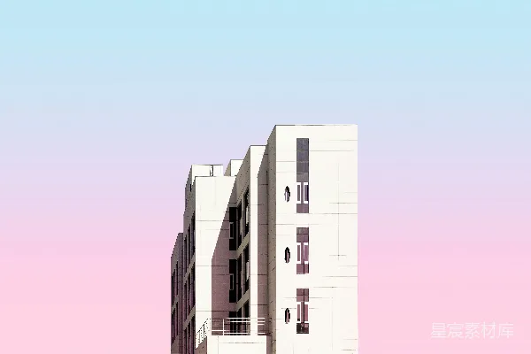高清摄影 白色和粉色混凝土建筑