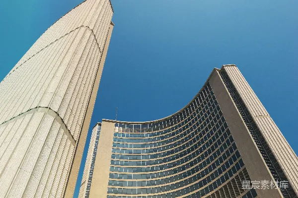 高清摄影 白天的高层白色建筑