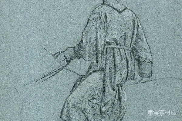 床上坐着一个人的画