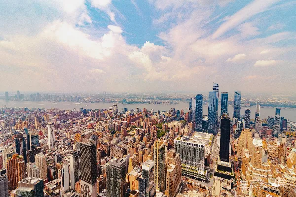 高清摄影 一座城市的全景，高楼林立。