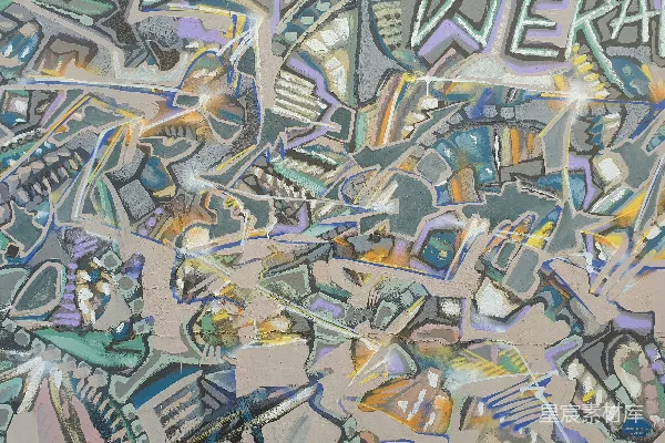 高清摄影 一幅墙上有很多涂鸦的画