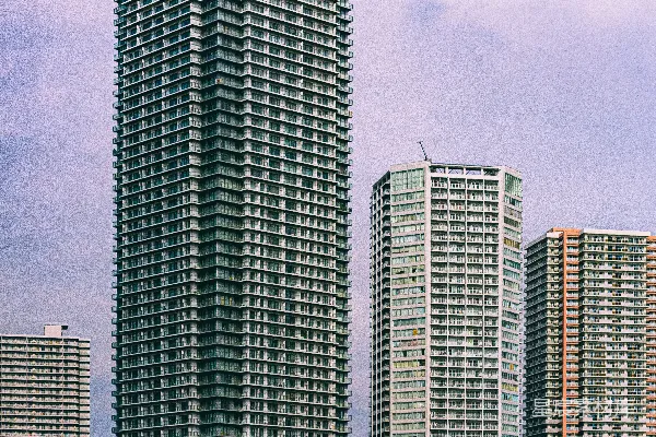 高清摄影 一片水边的高楼群