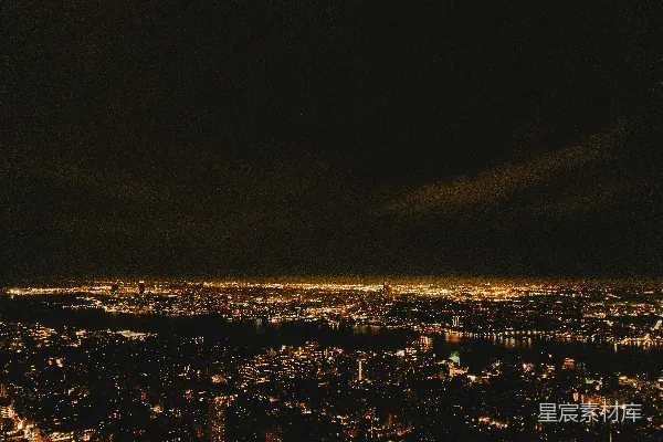 高清摄影 从建筑物顶端俯瞰城市的夜景。