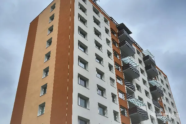 高清摄影 一座带阳台的高层建筑