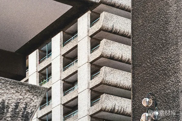 高清摄影 从阳台上看到的一座建筑的视角