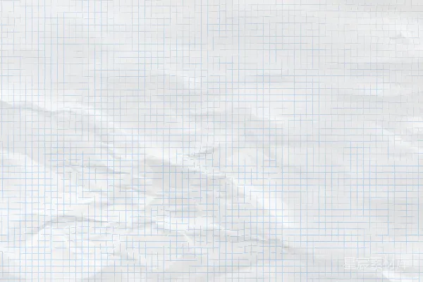 高清摄影 皱巴巴的白纸，上面有网格图案