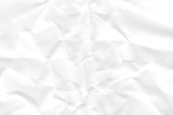 高清摄影 皱巴巴的白纸，有纹理和阴影