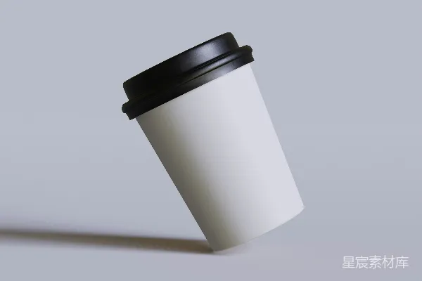 高清摄影 一个带有黑色盖子的白色咖啡杯