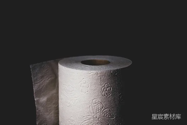 高清摄影 白色卫生纸卷在黑色表面上