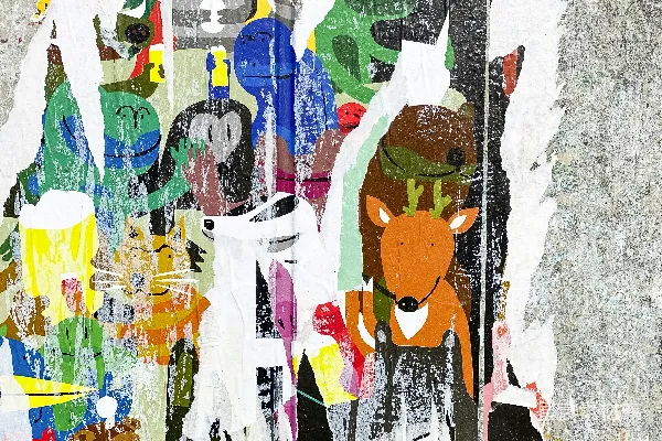 高清摄影 一张男人头戴鹿的拼贴画