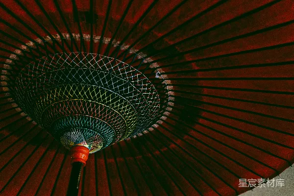 高清摄影 圆形多彩天花板的特写摄影