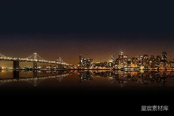 高清摄影 灯火通明的城市夜景摄影
