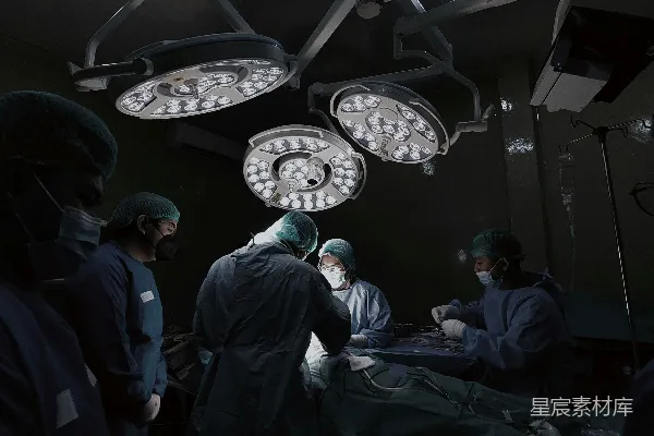高清摄影 一群医生围着一张病床站着