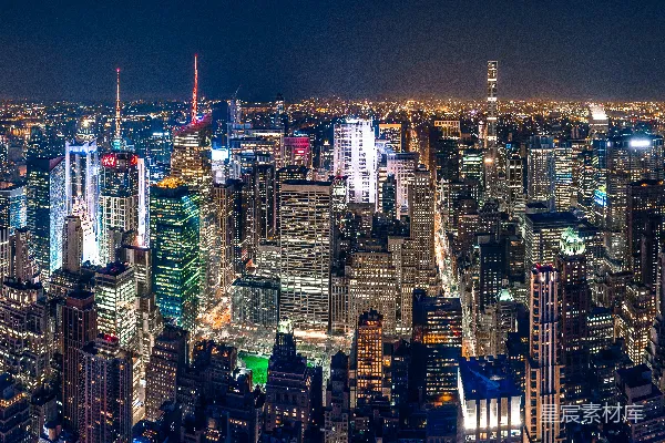 高清摄影 城市夜景航拍