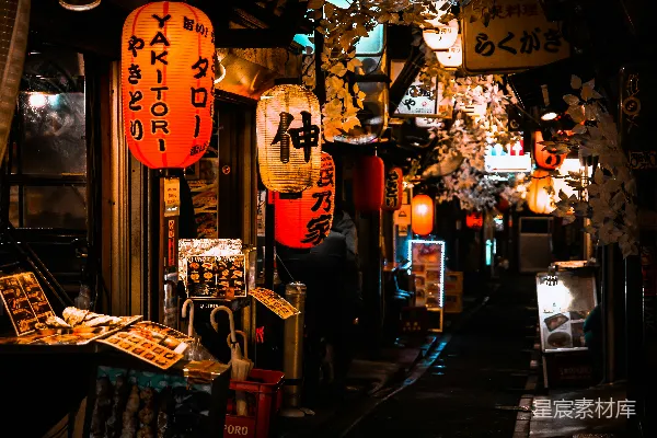 高清摄影 人们在夜间走在人行道上
