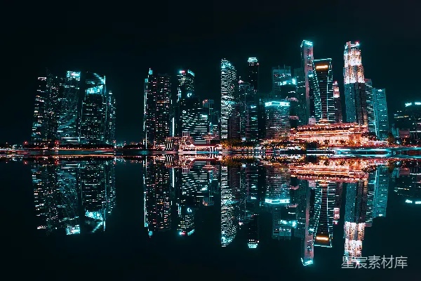 高清摄影 夜晚亮起的建筑物