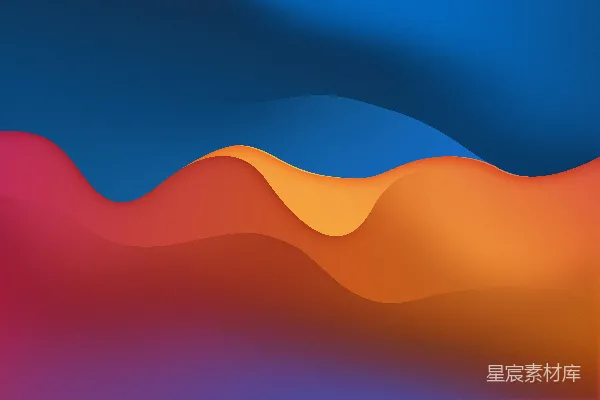 高清摄影 蓝色和橙色背景上的波浪形图案