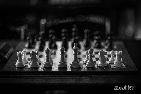高清摄影 一张黑白相间的国际象棋棋盘照片