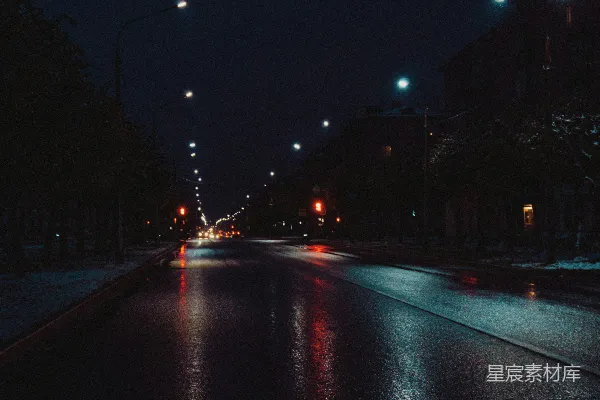 高清摄影 夜间道路上的汽车