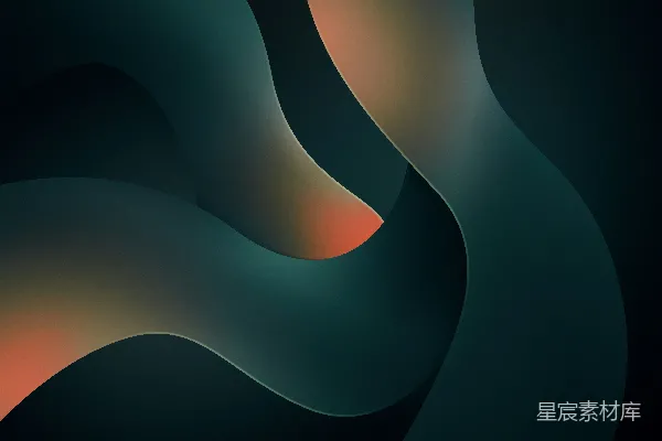 高清摄影 黑橙色抽象背景，带有曲线。
