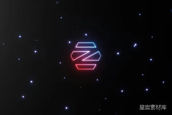 高清摄影 黑色背景上的星星和霓虹灯招牌