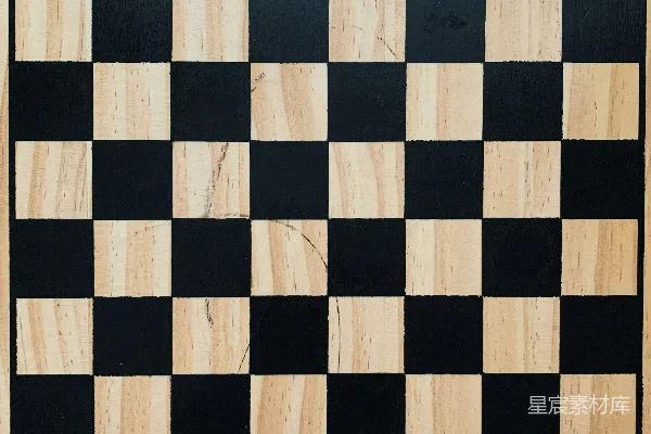 高清摄影 一个黑白格子棋盘，带有木框。
