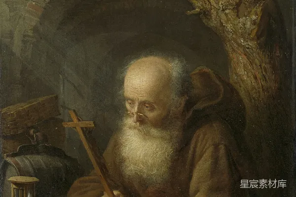 高清摄影 穿着棕色长袍的男人在画画