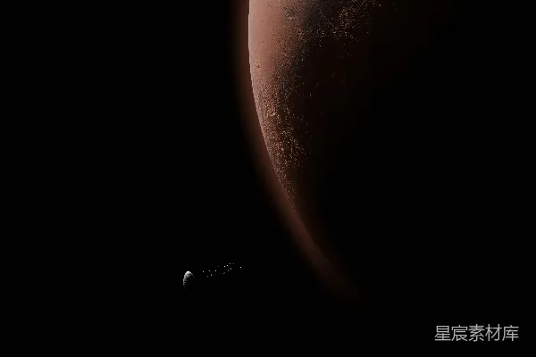高清摄影 一幅红色星球在太空中的艺术渲染图