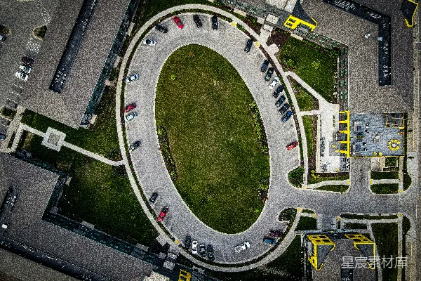 大型体育场的空中俯视图