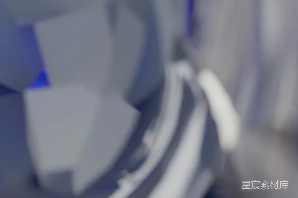 高清摄影 模糊抽象的白色几何形状配以蓝色光效。