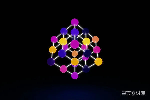 高清摄影 在黑暗中，一个彩色的物体被照亮了。