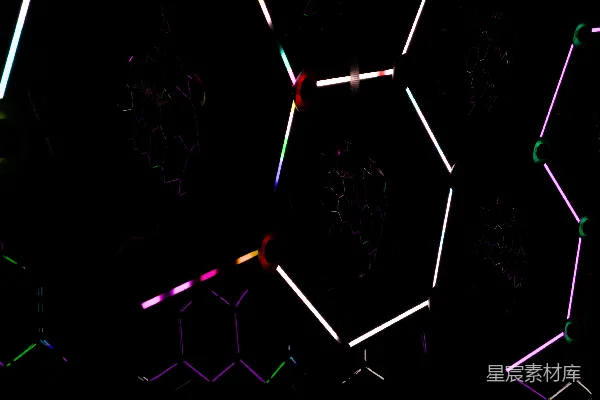 高清摄影 发光的分子结构在黑色背景上