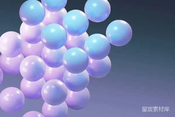 高清摄影 漂浮的蓝紫色球体群。