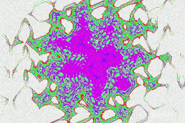 高清摄影 抽象分形图案，中心为鲜艳的紫色
