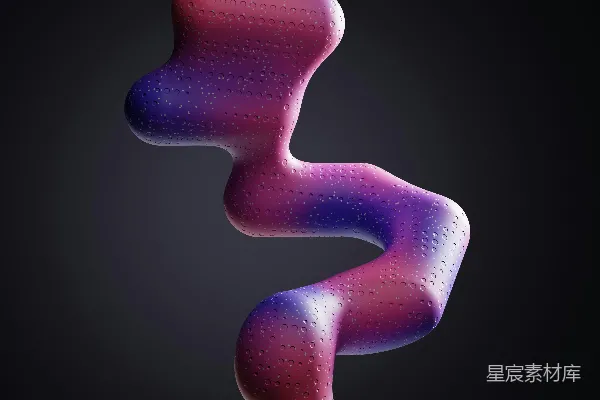 高清摄影 一个紫色和粉色的物体在黑色背景上