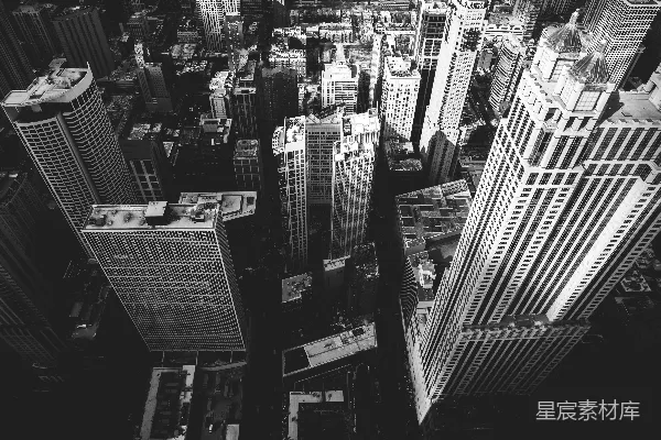建筑物的灰度摄影