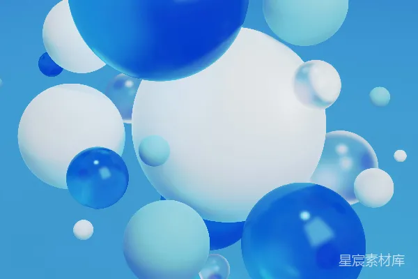 高清摄影 一簇蓝白相间的气球漂浮在空中