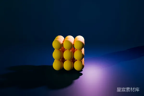 高清摄影 蓝色背景上的黄色圆形光