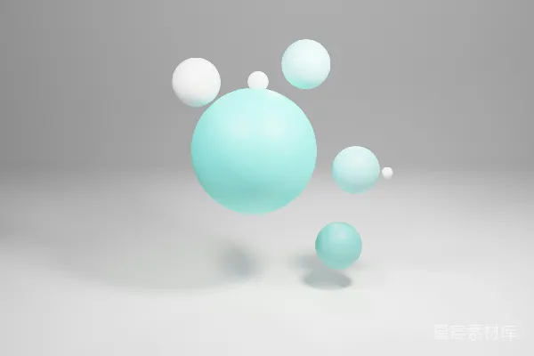 高清摄影 一群蓝白相间的球在空中漂浮。