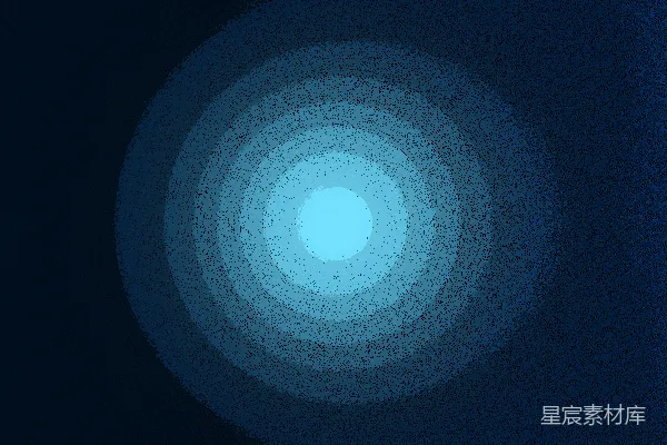 深蓝色背景上 concentric 圈状光芒