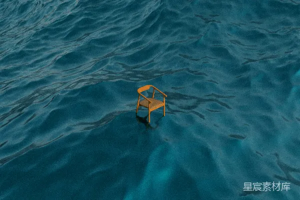 高清摄影 一把椅子漂浮在水面上