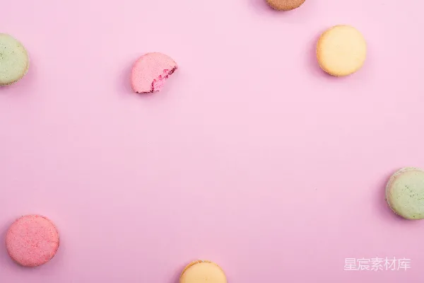 高清摄影 一堆法式杏仁饼干
