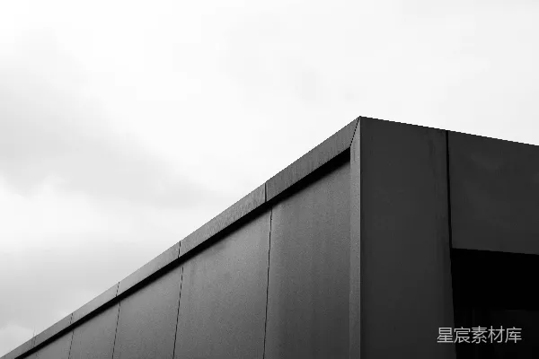 高清摄影 一张黑白照片，展示了一座建筑物。