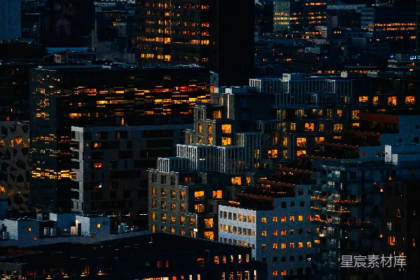 夜里的高楼大厦