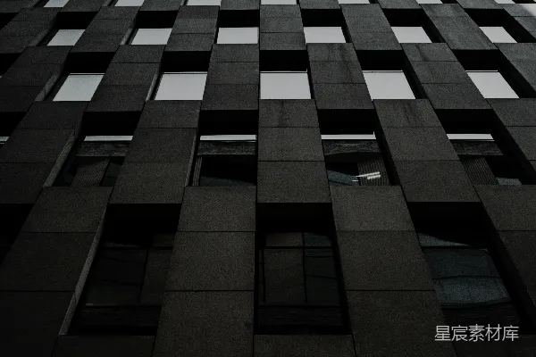 高清摄影 一座非常高的建筑，窗户很多。