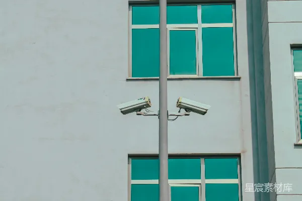 高清摄影 一盏街灯矗立在高大建筑物前